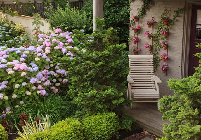 Hydrangea House garden