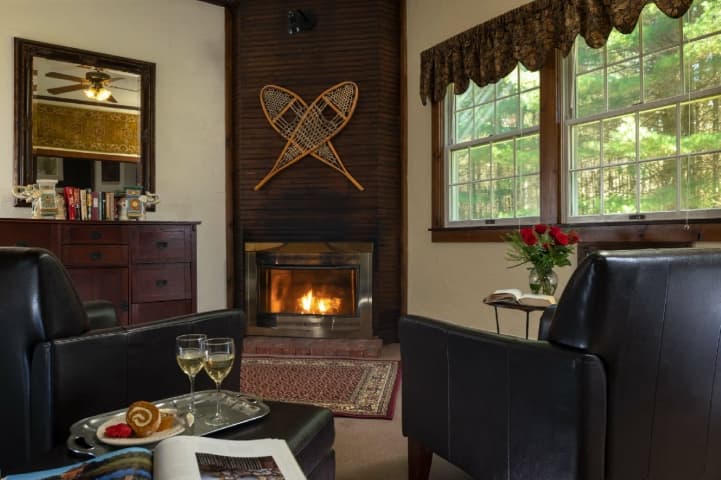 room with fireplace