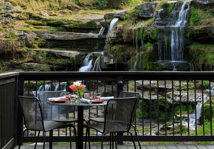 Ledges Hotel waterfall