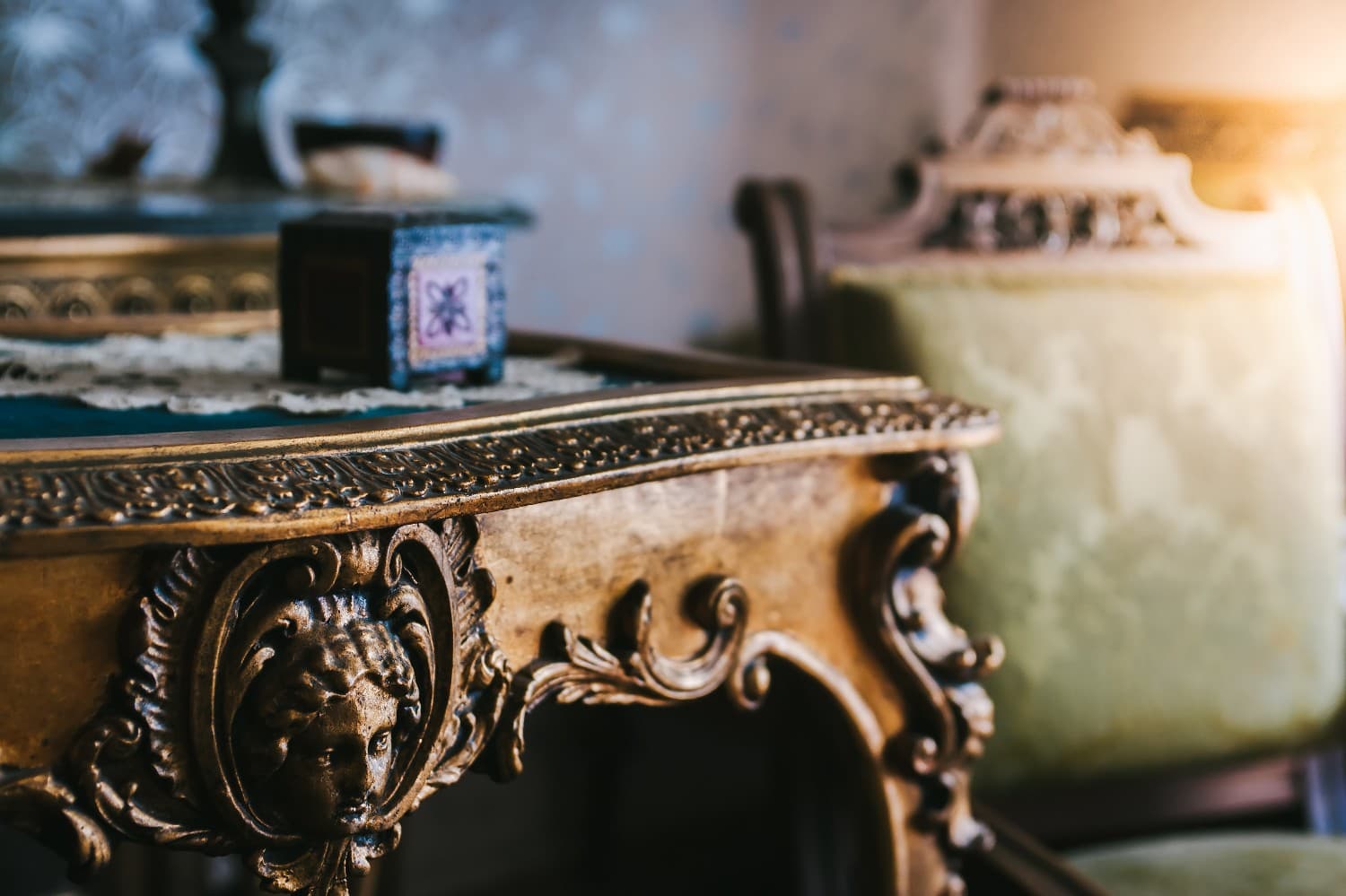 an antique side table