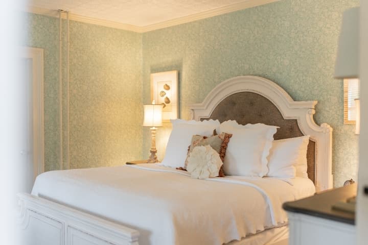 white framed bed