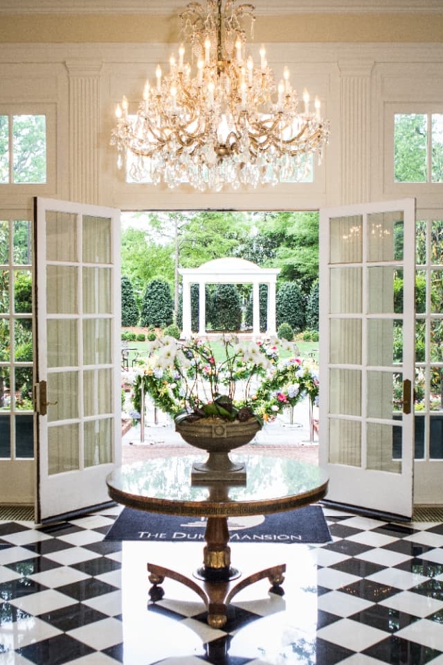 view of foyer and gardens