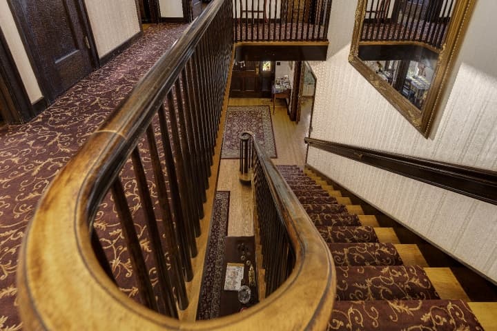Stairway between first and second levels.