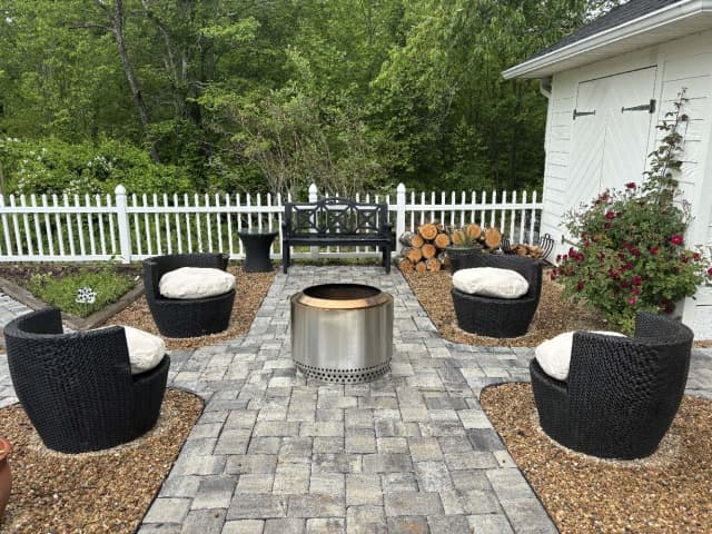 Firepit in the herb garden