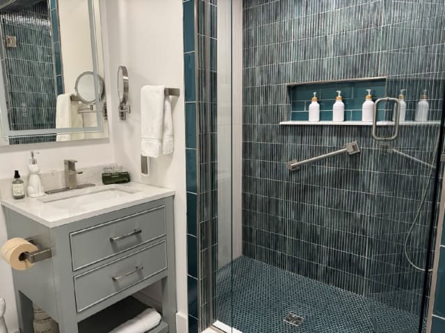 updated bathrooms with heated floors