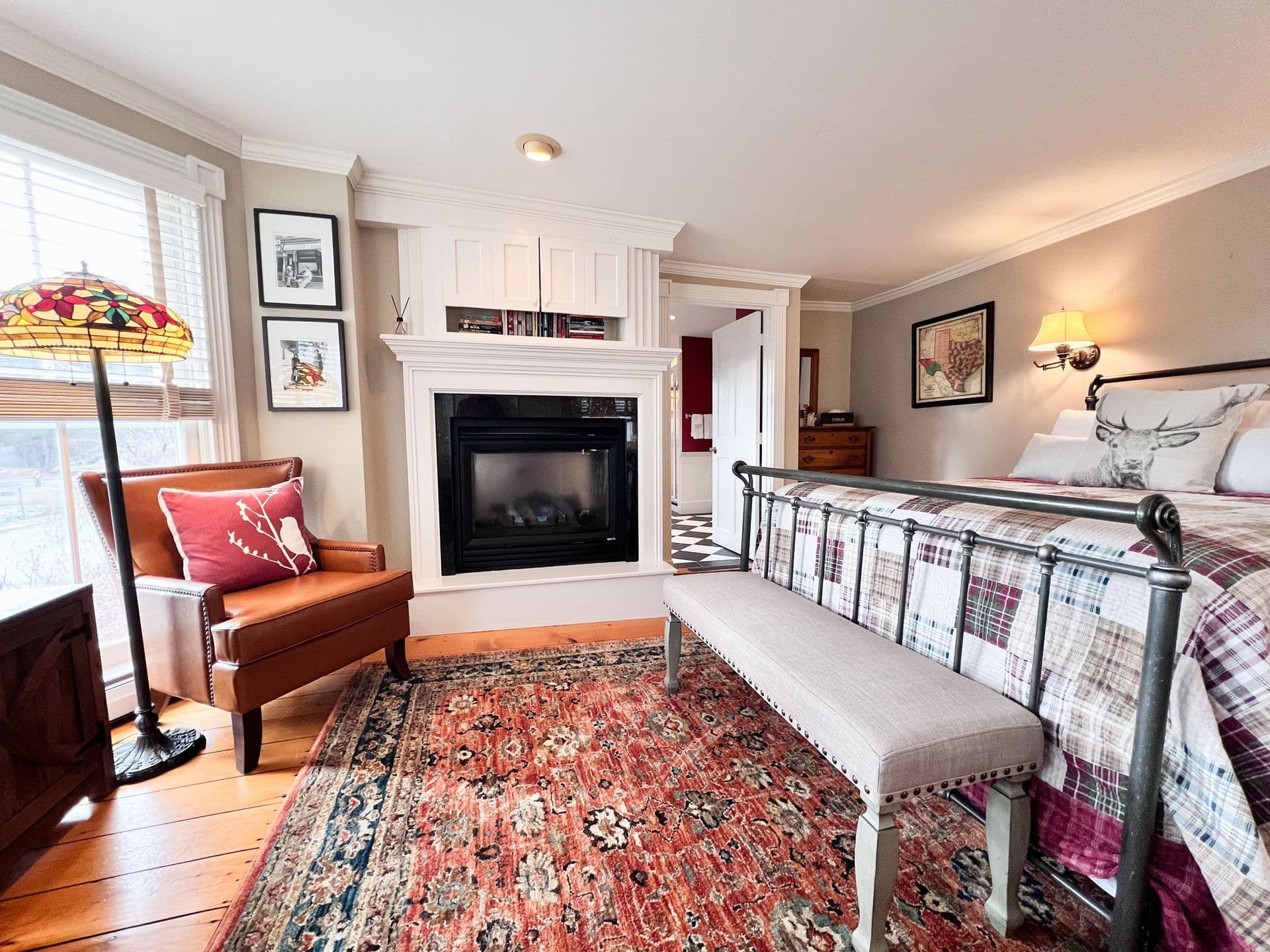 guest room with fireplace