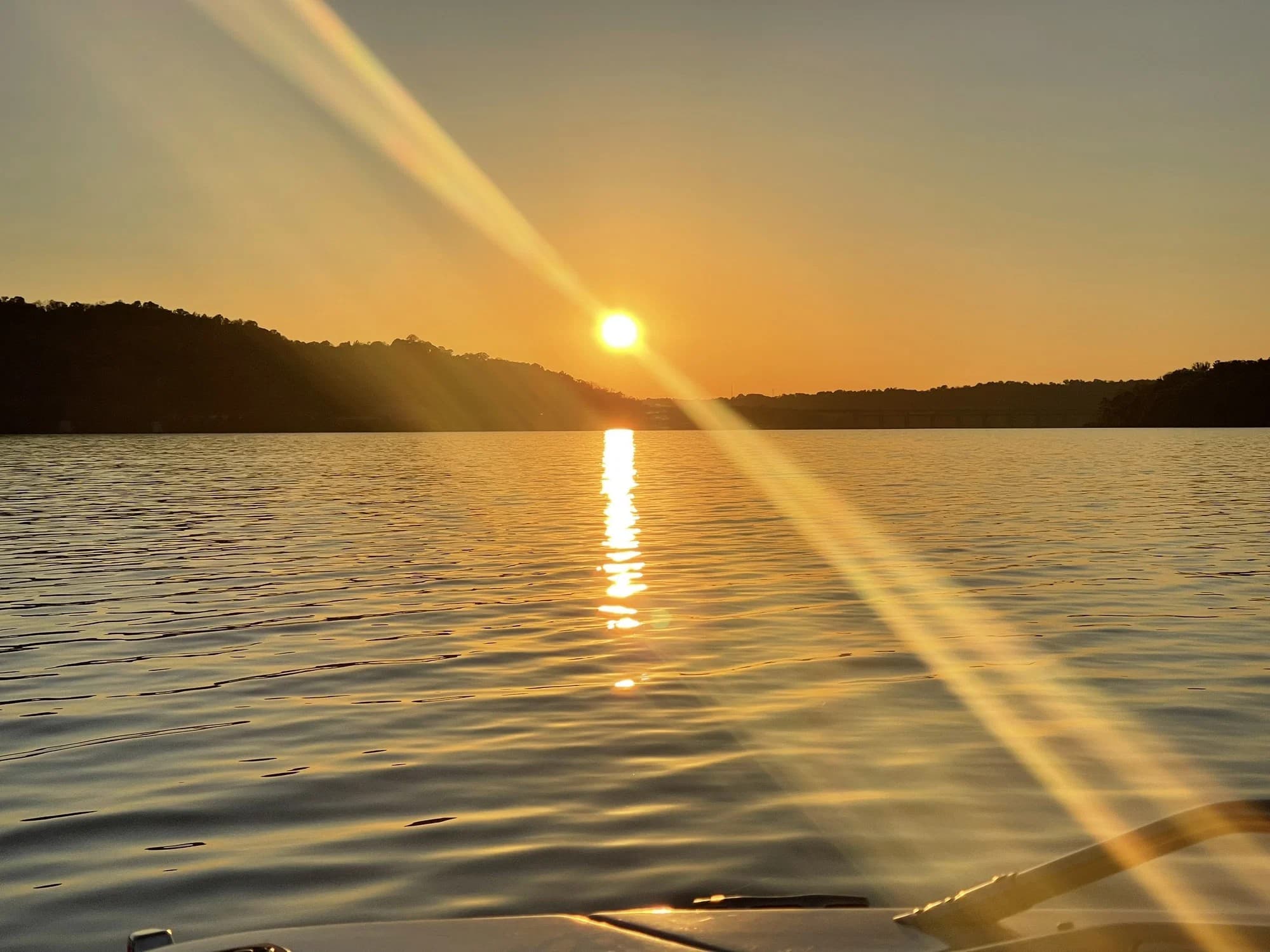 Sunset over Ohio river