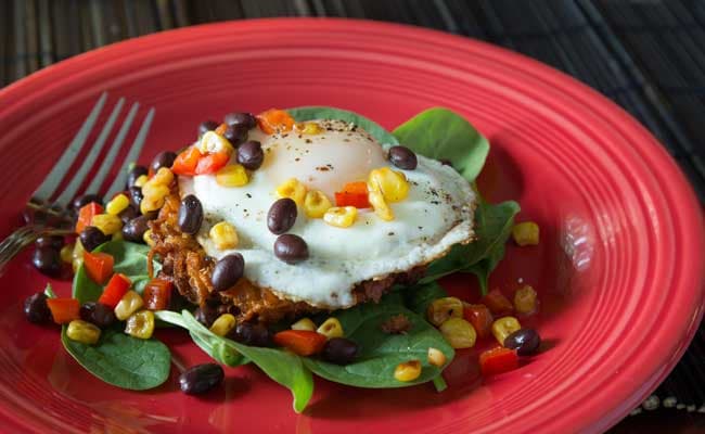 Basted Eggs over Sweet Potato Hash recipe