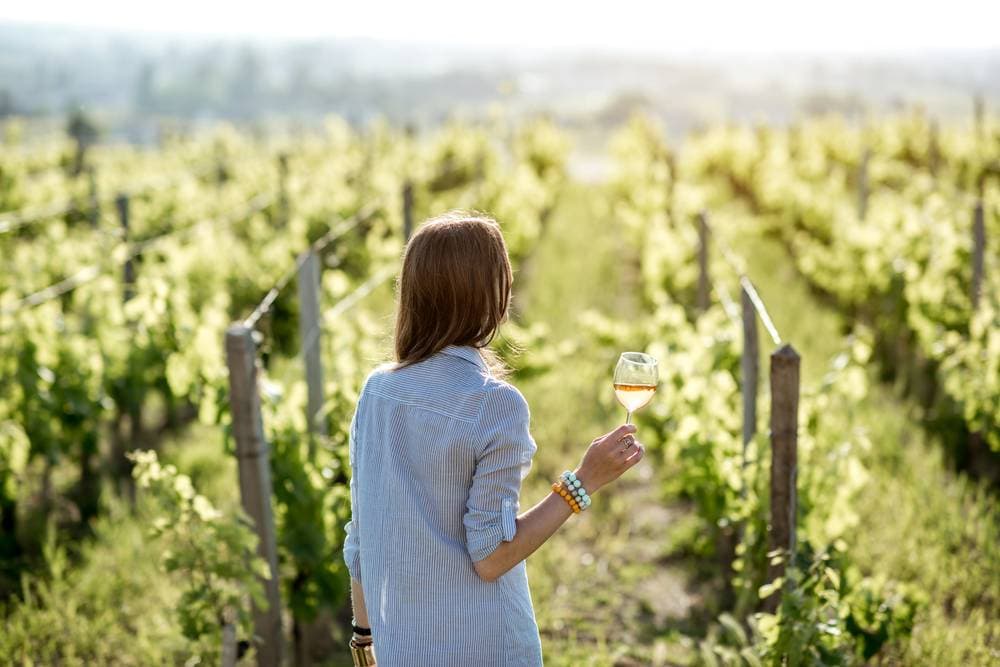 A woman and wine