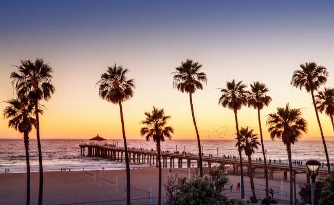 view of board walk and ocean on California Coast