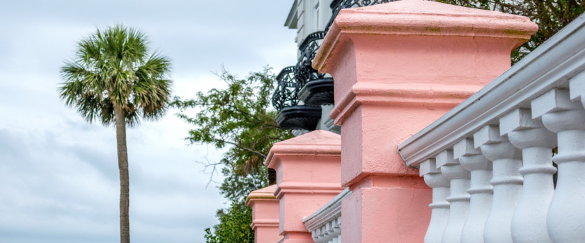 Close-up view of southern architecture in Charleston, South Carolina