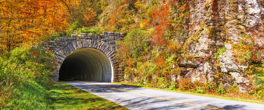 Blue Ridge Parkway Tunnel in Pisgah National Forest