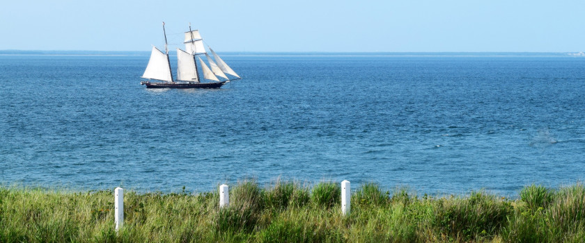 A tall ship off the coast of Cape Cod, Massachusetts
