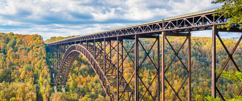 New River Gorge in West Virginia during the fall