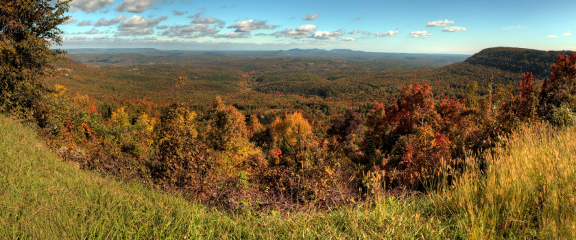 Aerial view of autumn in Arkansas