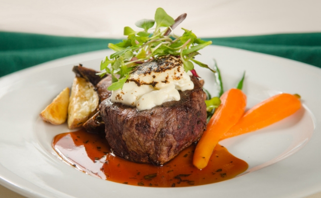 plated steak