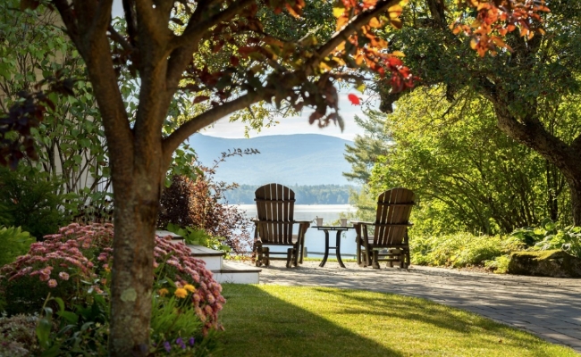 adirondack chairs overlooking the ocean