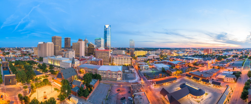 Oklahoma City skyline at dusk
