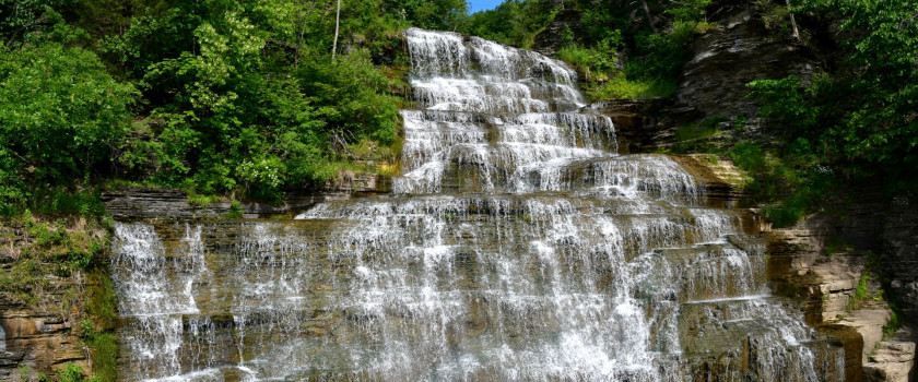 Cascading waterfall in the Finger Lakes
