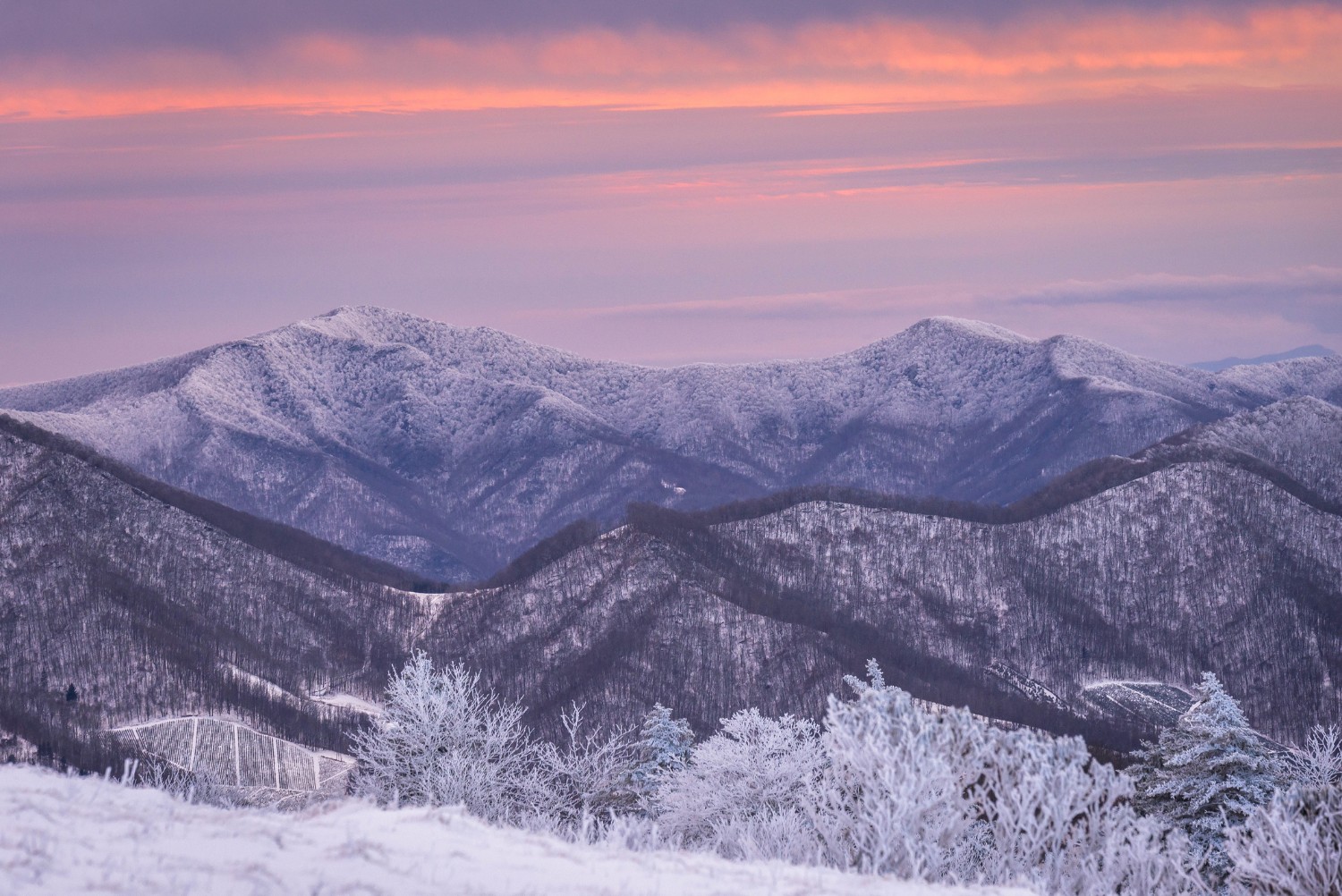 Appalachian Mountain landscape covered in snow