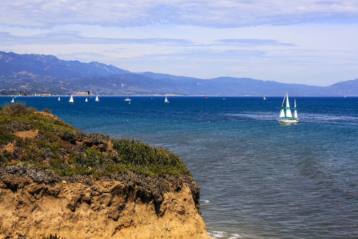 Santa Barbara's rocky shoreline overlooking the Pacific Ocean