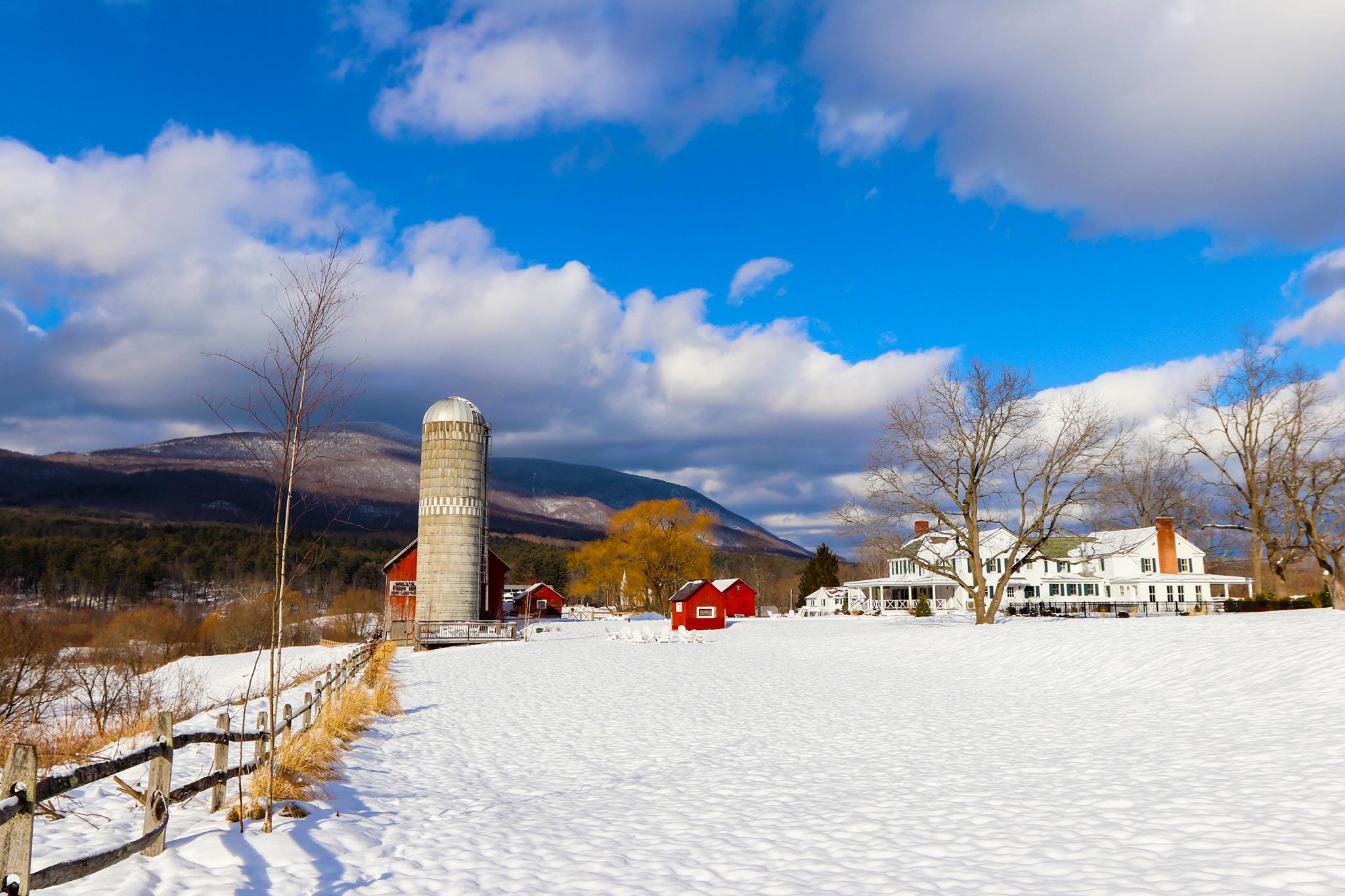 Hill Farm Inn in winter in Sunderland, Vermont