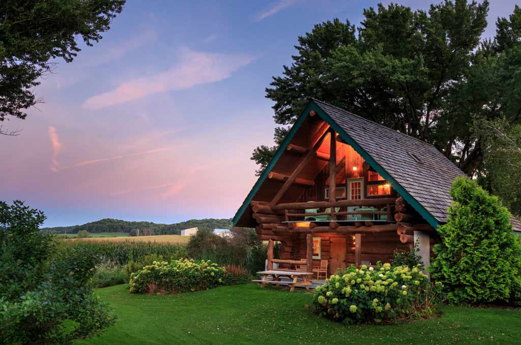 Romantic cabin at Justin Trails Resort in Sparta, Wisconsin