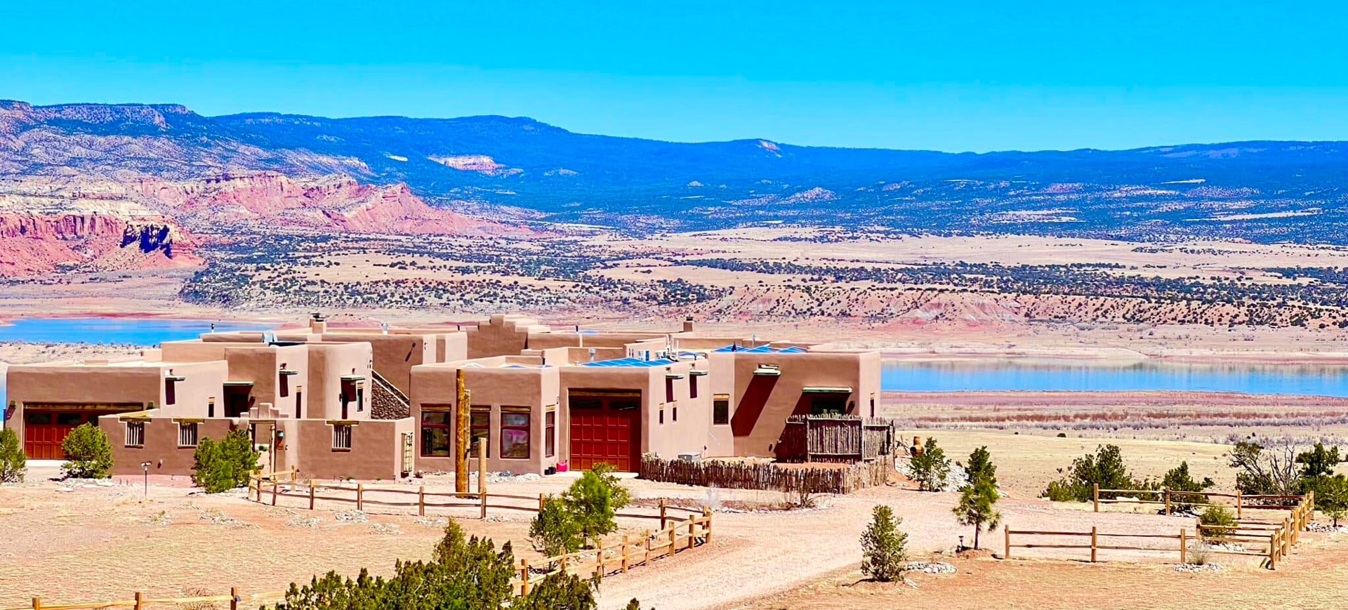 The Grand Hacienda resort overlooking Lake Abiquiu in New Mexico is a great adventure vacation destination.