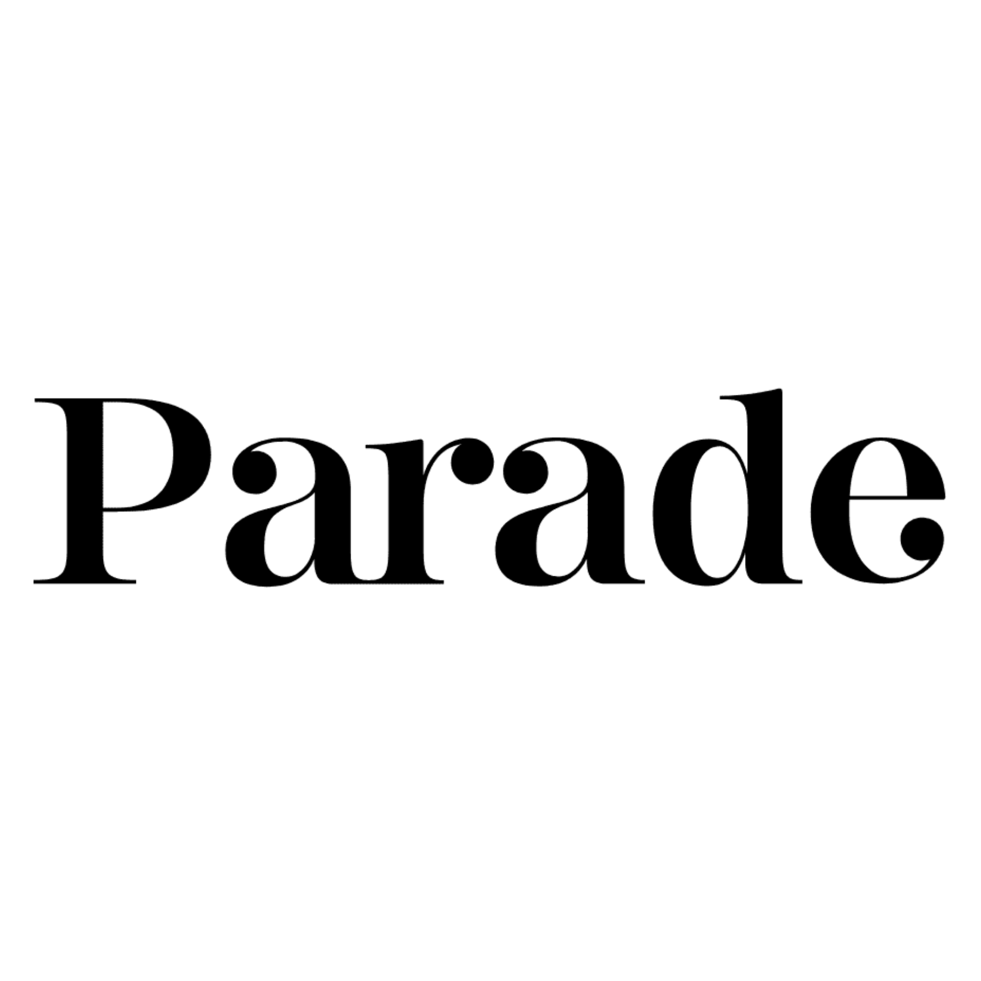 Parade logo in bold black serif lettering.