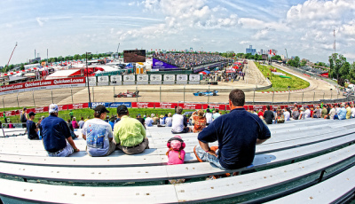 view from the stands at the belle island grand prix race