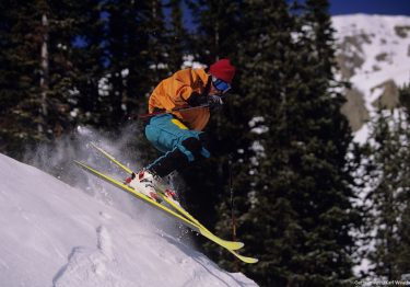 man skiing