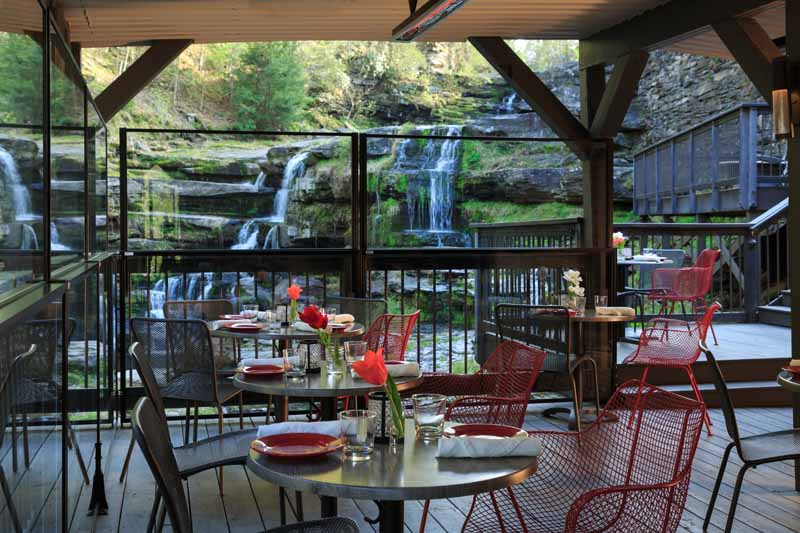 Ledges Hotel Dining- over the falls