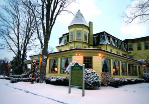Stafford's Bay View Inn Exterior in the Winter Snow