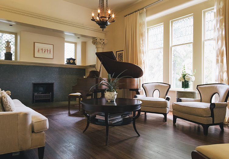 Stonehurst Place  Living room with piano