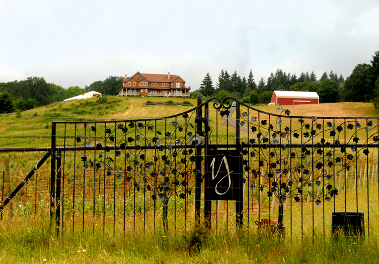 youngberg hill vineyard winery gates beautiful in the spring and summer