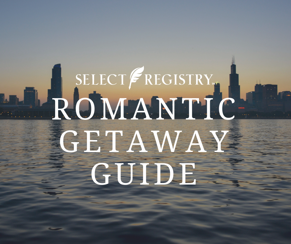 beautiful sunset against new orleans skyline text reads romantic getaway guide