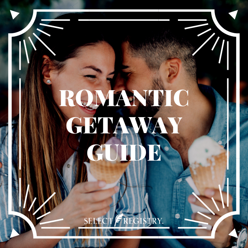 Romantic getaway guide couple eating ice cream 