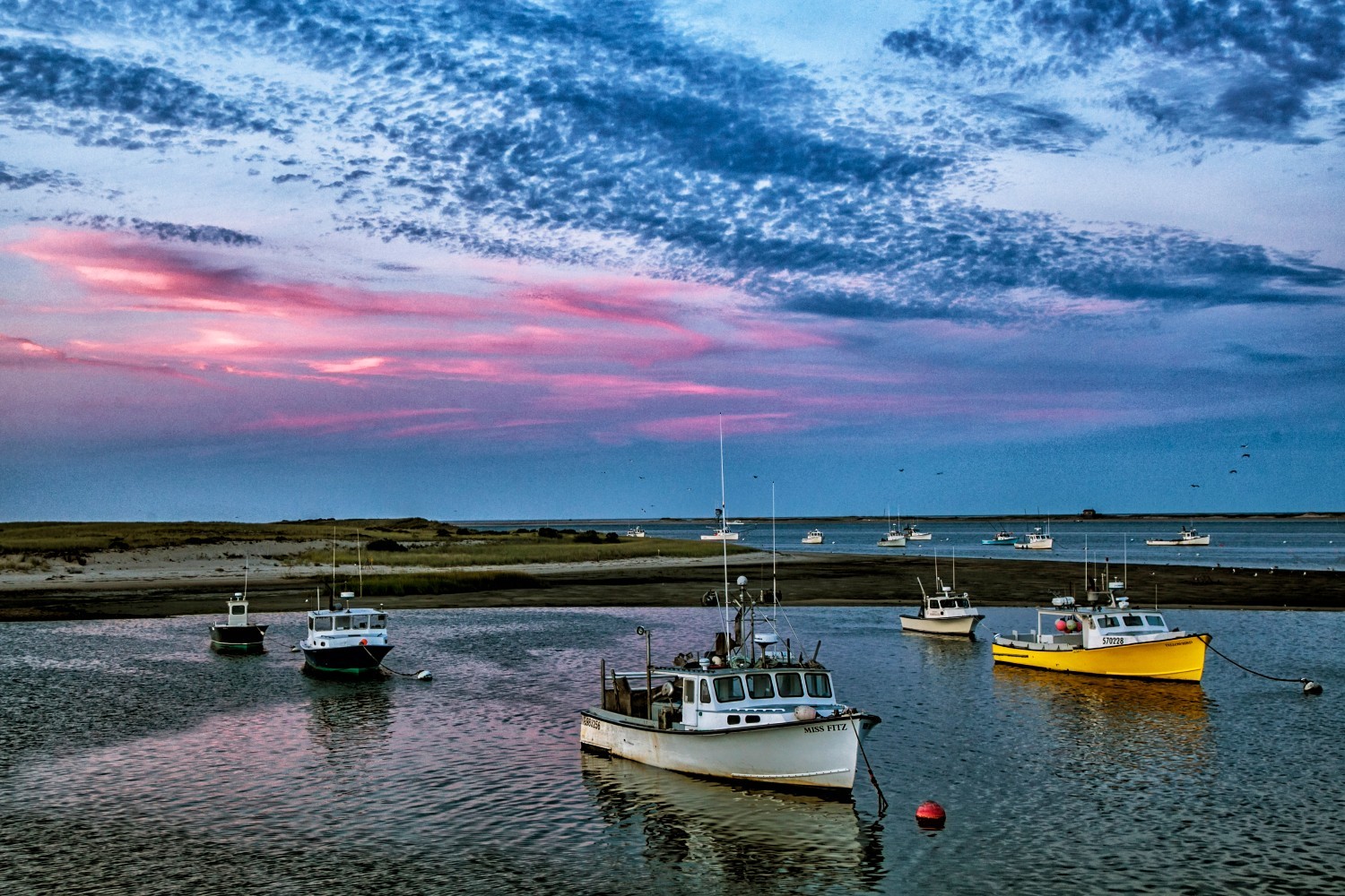 Chatham MA, Port boats in the harbor on cape cod