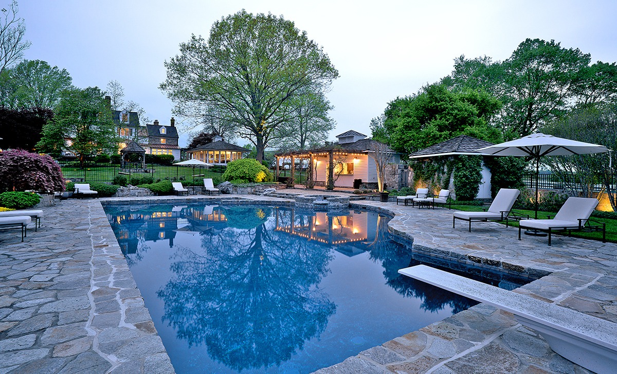 Our Pool at Dusk