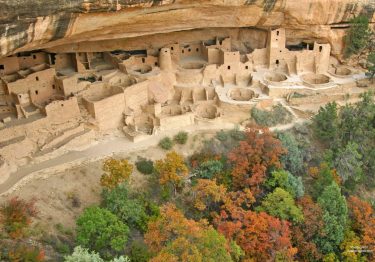 cliff dwellings in the autumn 
