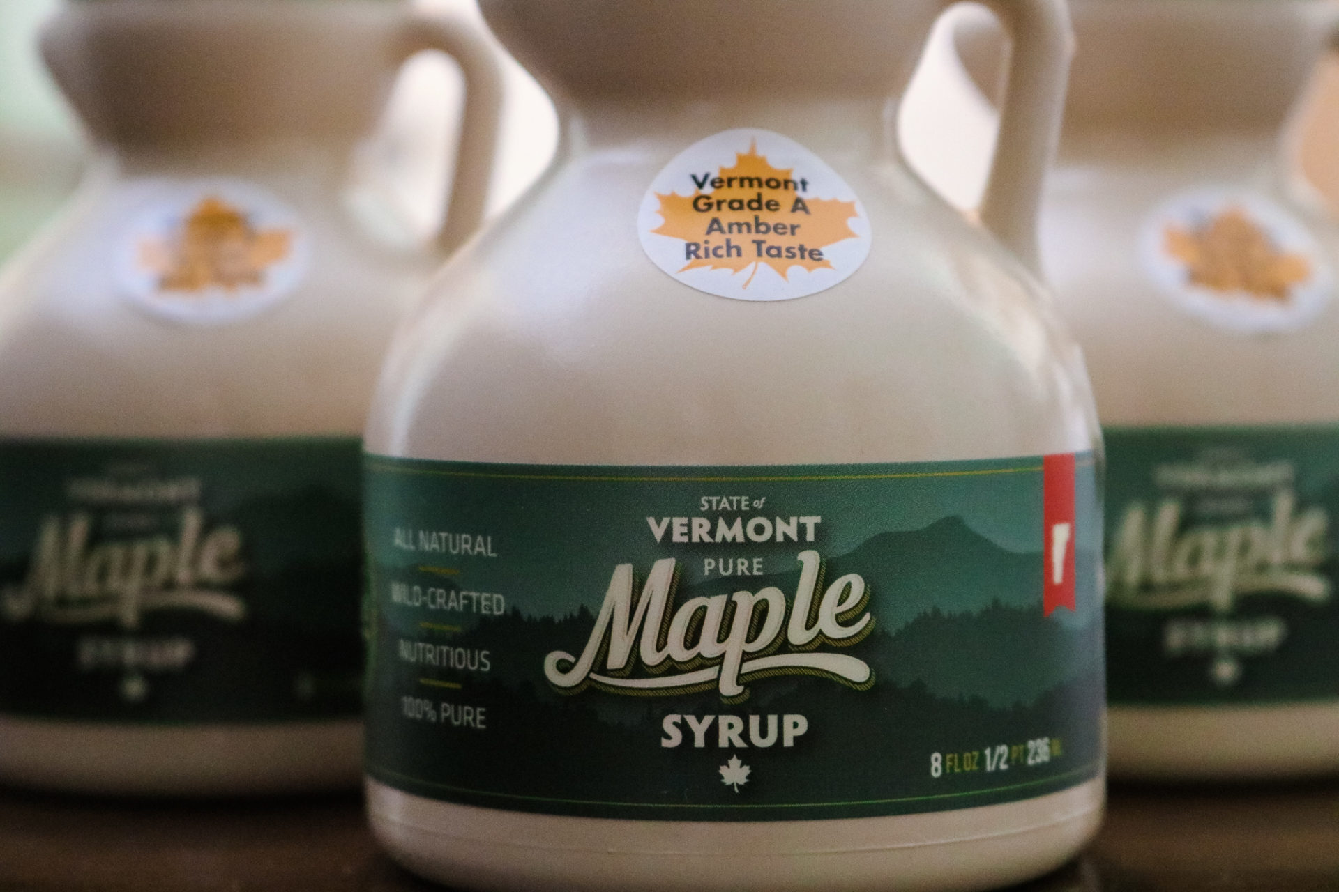Vermont maple syrup containers