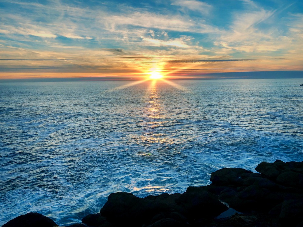 Breathtaking sunset over Depoe Bay on the Oregon Coast