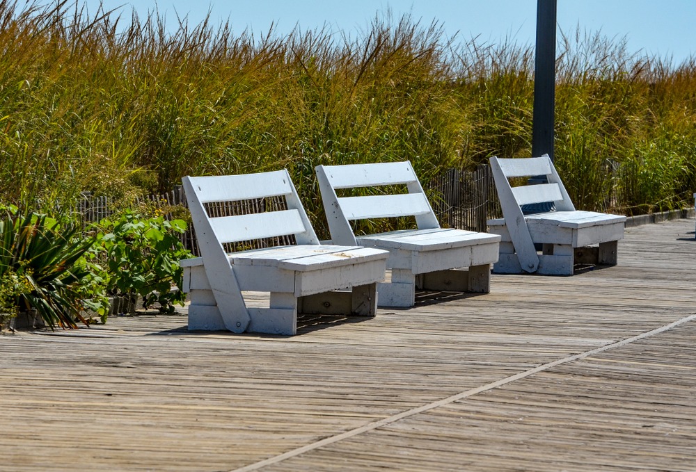 Benches along the Rehoboth Beach Boardwalk