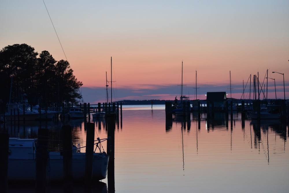 A beautiful sunset over the Chesapeake Bay on the Eastern Shore of Maryland