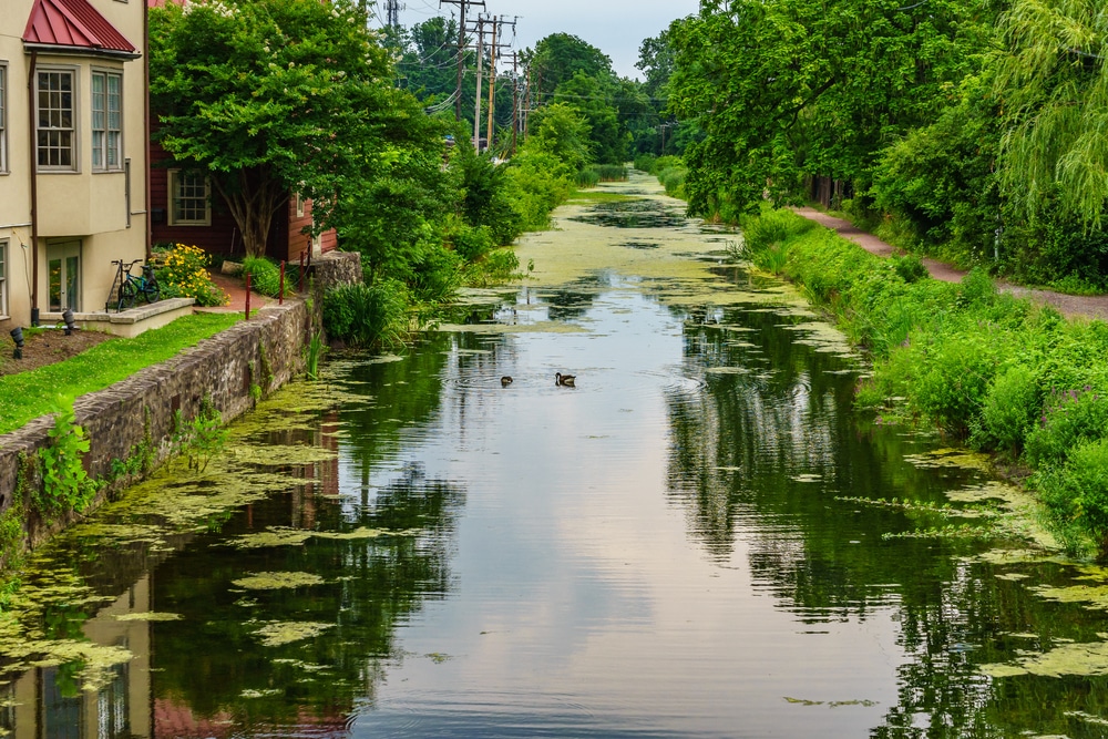 A beautiful view of the canals, scenery like this is one of the best things to do in New Hope PA