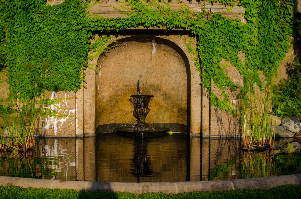 a fountain at the Crane Estate in Ipswich, MA