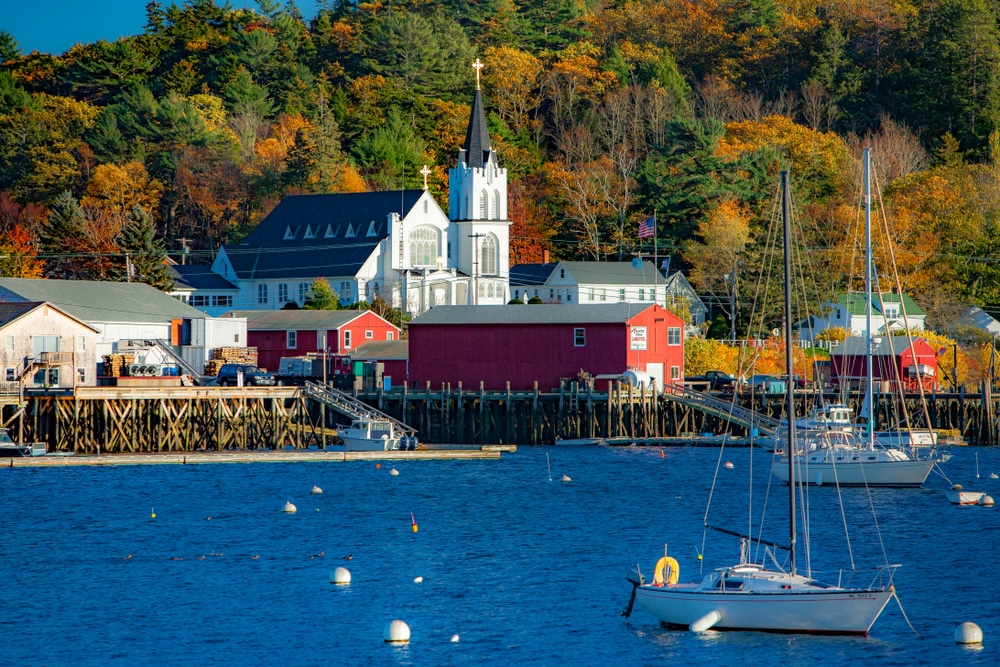 A beautiful fall afternoon on the harbor, which is one of the best things to do in Boothbay Harbor