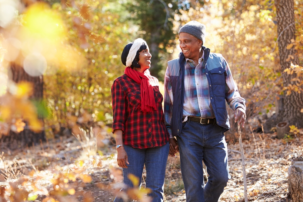 Black couple hiking - one of the top things to do in the Shenandoah Valley this fall