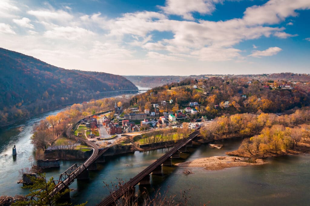 The charming town of Harpers Ferry is one of the best places to enjoy romantic getaways in West Virginia