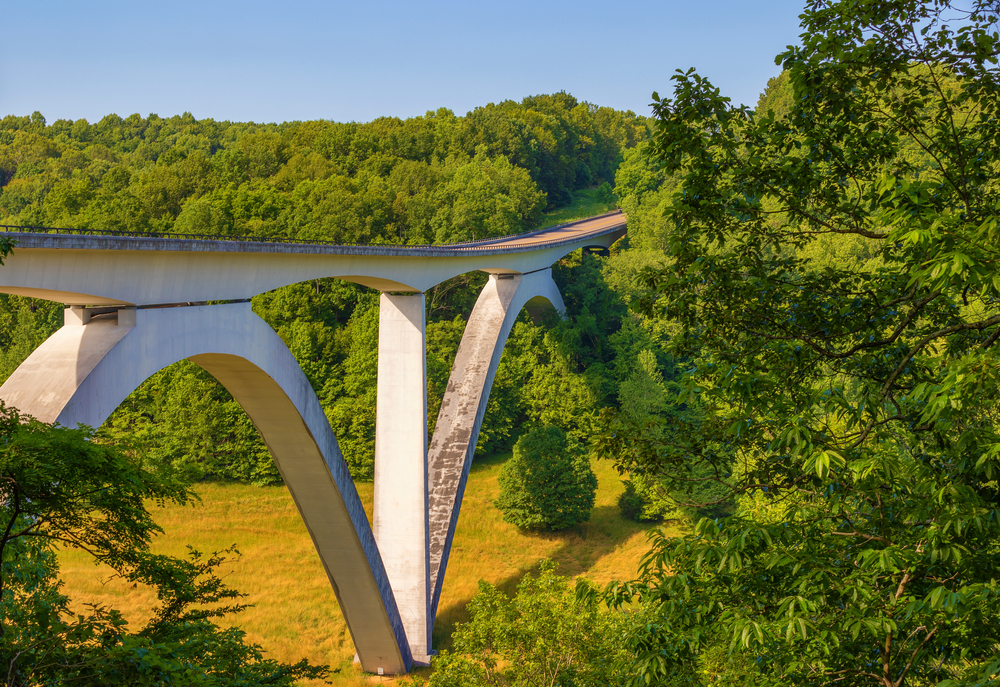 A bridge on the Natchez Trace Parkway is one of the best things to do in Natchez, MS